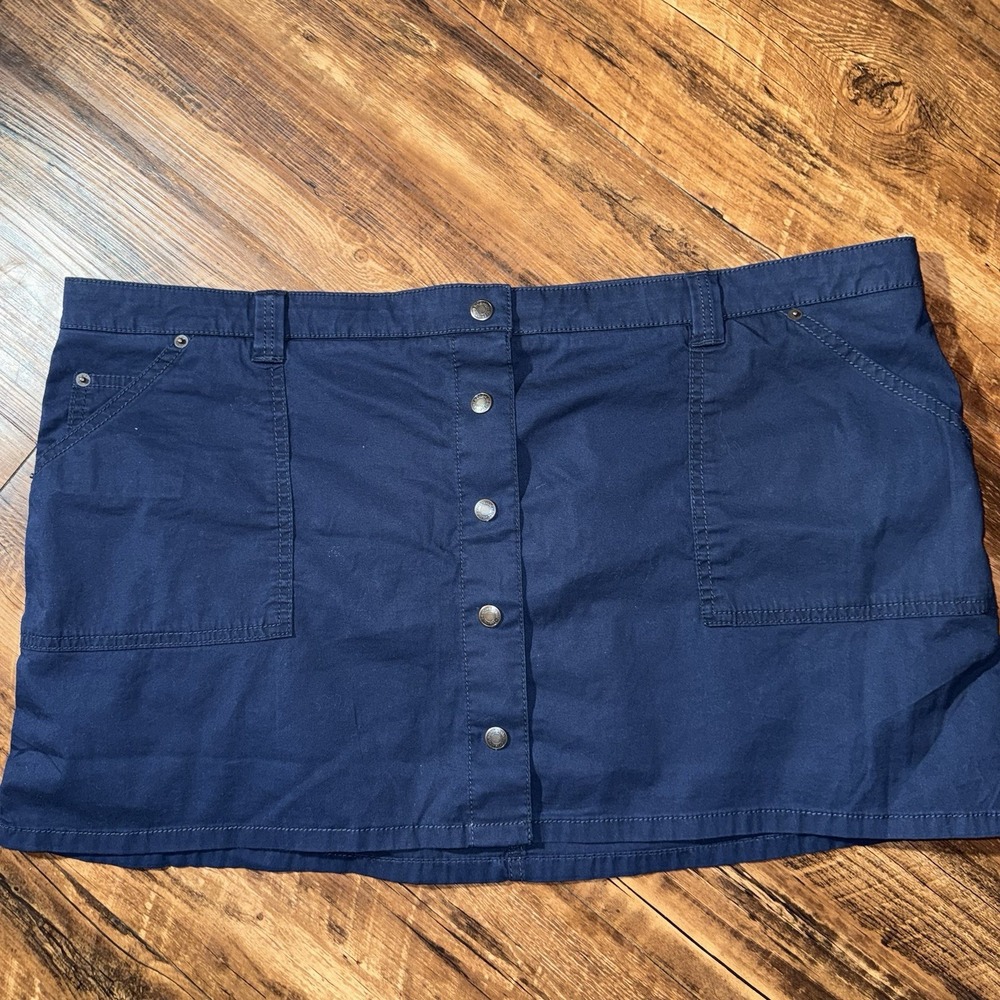 Abercrombie & Fitch Navy Utility Cargo Front Button Skirt Womens XL NEW